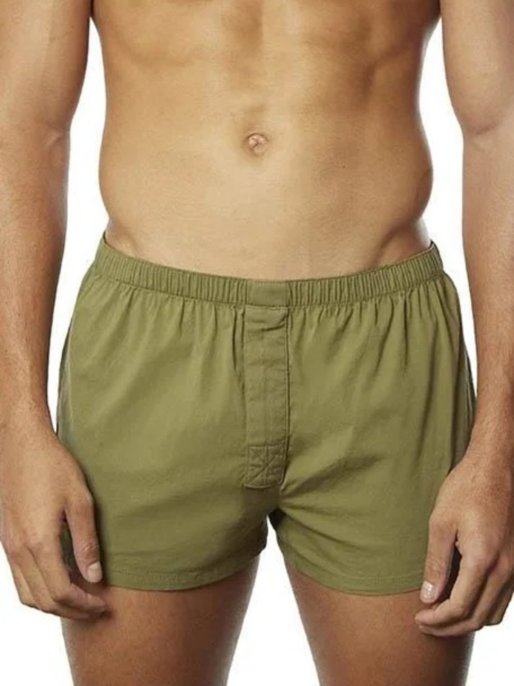 NWT Yuasa Short-Cut Cotton Boxer Olive Green in M
